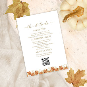 Pumpkin Fall Wedding Details Enclosure Cards