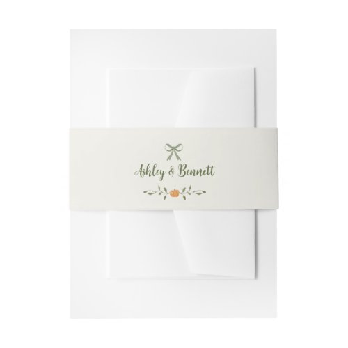Pumpkin Fall Wedding Invitation Belly Band