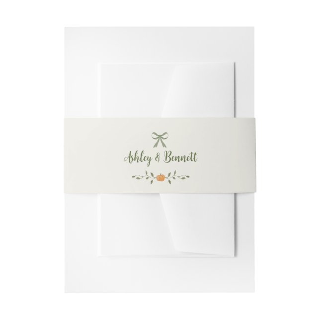 Pumpkin Fall Wedding Invitation Belly Band (Front Example)