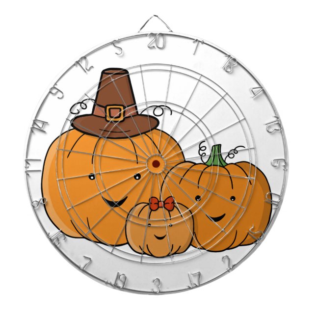 Pumpkin Family Dart Board (Front)