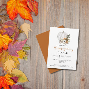 Pumpkin Family Friends Thanksgiving Dinner Invitation