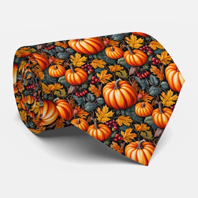 Pumpkin Fancy  Neck Tie (Rolled)