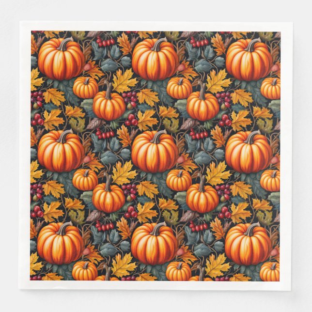 Pumpkin Fancy  Paper Dinner Napkins (Front)