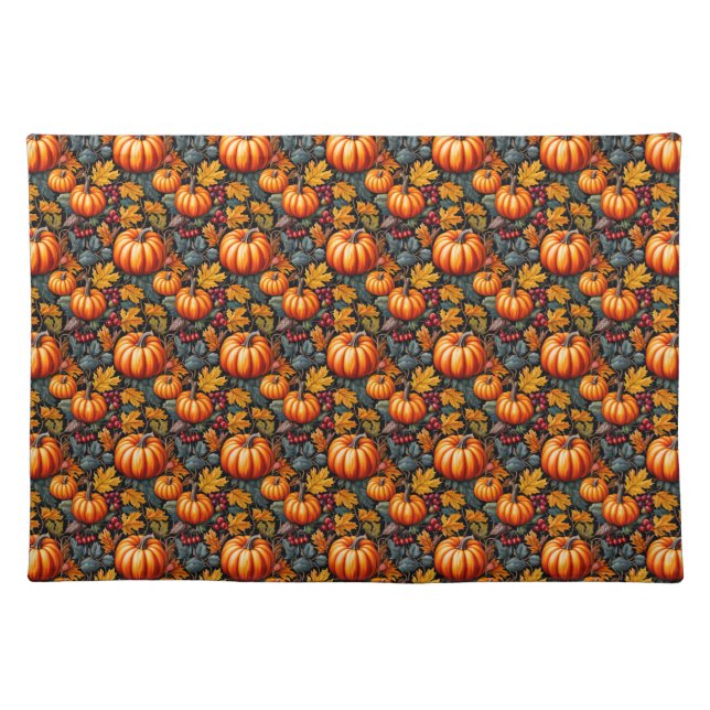 Pumpkin Fancy Thanksgiving Cloth Placemat (Front)