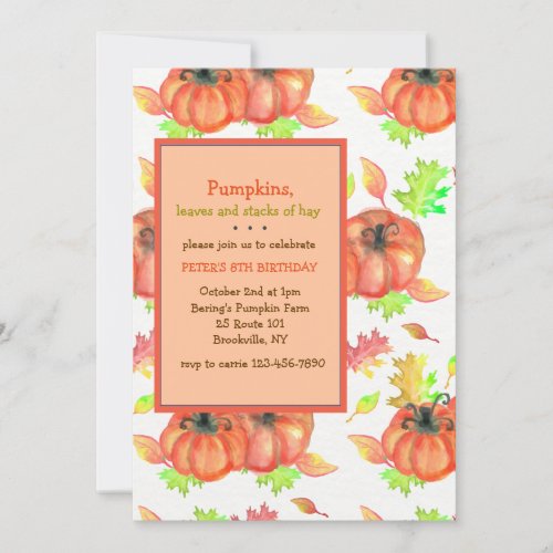 Pumpkin Fare Invitation