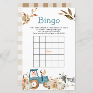 Pumpkin Farm Animal Tractor Floral Bingo Games