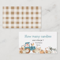 Pumpkin Farm Animal Tractor How Many Candies Enclosure Card