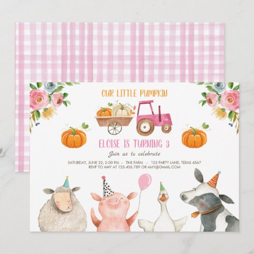 Pumpkin Farm Barnyard Fall Girl Party Birthday