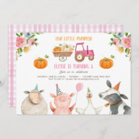 Pumpkin Farm Barnyard Fall Girl Party Birthday