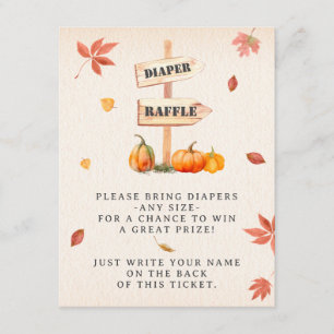 Pumpkin Farm Diaper Raffle Fall Baby Shower Enclosure Card