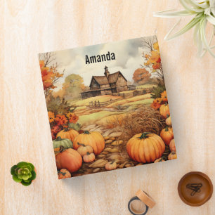 Pumpkin Farm Fall Harvest Thanksgiving 3 Ring Binder
