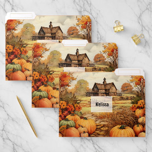 Pumpkin Farm Fall Harvest Thanksgiving File Folder