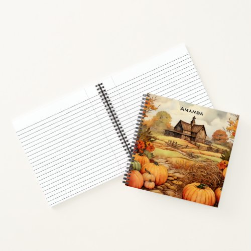 Pumpkin Farm Fall Harvest Thanksgiving Notebook