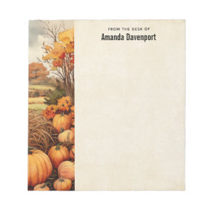 Pumpkin Farm Fall Harvest Thanksgiving Notepad