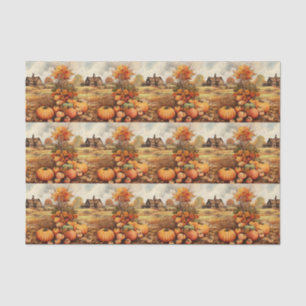 Pumpkin Farm Fall Harvest Thanksgiving Pattern Tissue Paper