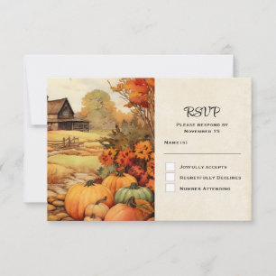 Pumpkin Farm Fall Harvest Thanksgiving RSVP Card