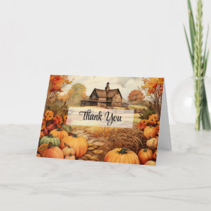 Pumpkin Farm Fall Harvest Thanksgiving Thank You Card