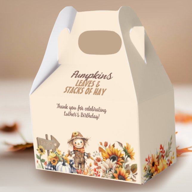 Pumpkin Farm Fall Sunflower Birthday Favor Boxes (Creator Uploaded)