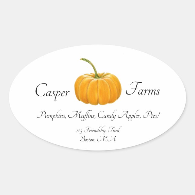 Pumpkin Farm Stickers With Color Pencil Pumpkin (Front)