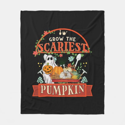 Pumpkin Farmer Halloween Fleece Blanket