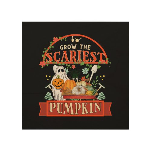 Pumpkin Farmer Halloween Wood Wall Art