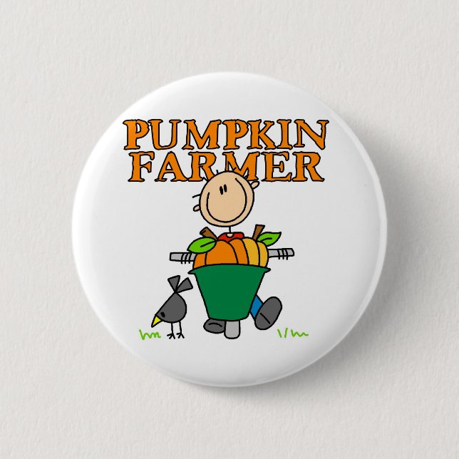 Pumpkin Farmer Pinback Button (Front)