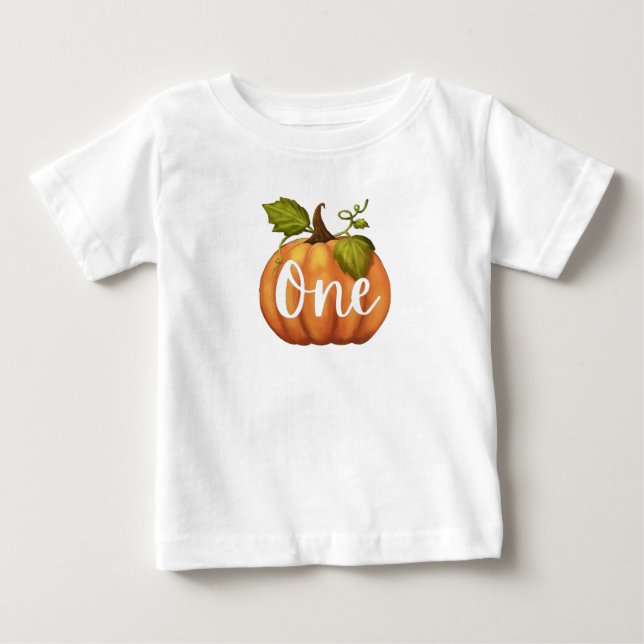Pumpkin First Birthday Baby T-Shirt (Front)