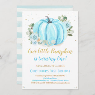 Pumpkin First Birthday Invitation