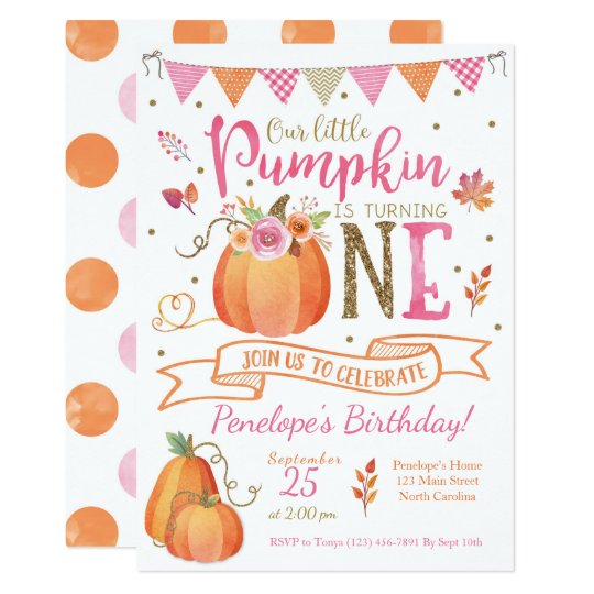 Pumpkin Birthday Invitations 2