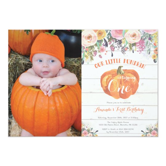 pumpkin first birthday invitation