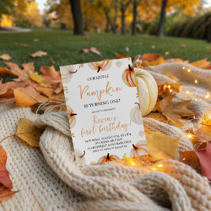 Pumpkin First Birthday Party Invite