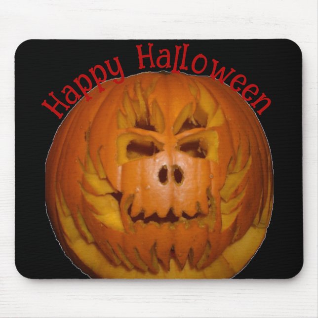 Pumpkin, Flaming Skull Mouse Pad (Front)