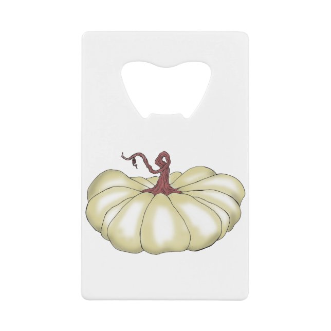pumpkin flat tan credit card bottle opener (Front)