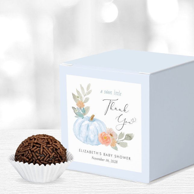 Pumpkin Floral Baby Boy Shower Favor Boxes (Creator Uploaded)