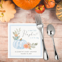 Pumpkin Floral Baby Boy Shower Napkins