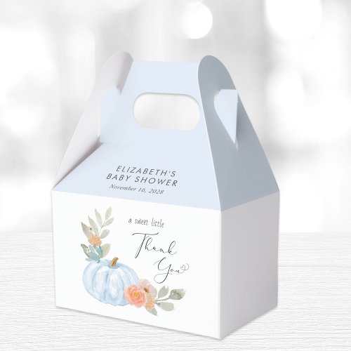 Pumpkin Floral Baby Boy Shower Thank You Favor Boxes