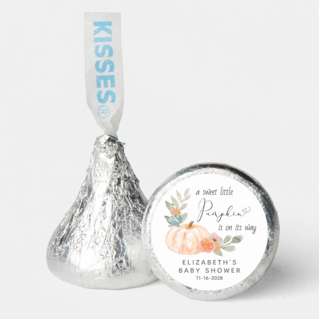Pumpkin Floral Baby Shower Hershey®'s Kisses® (Front)