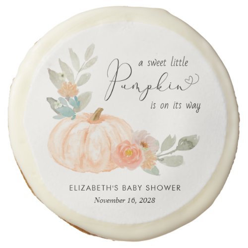 Pumpkin Floral Baby Shower Sugar Cookie