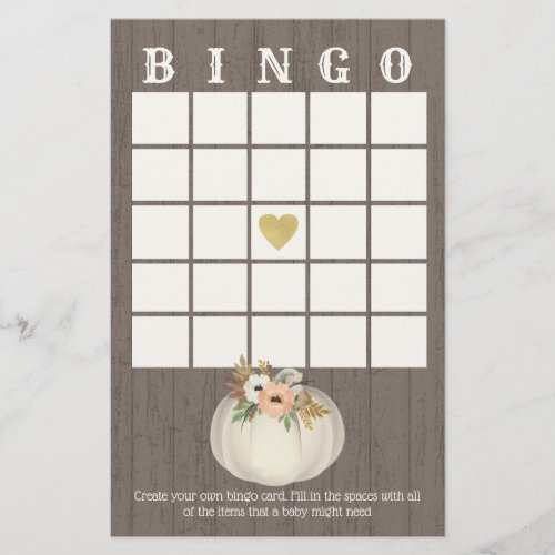 Pumpkin Floral Bingo