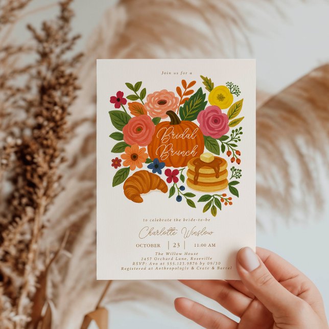 Pumpkin Floral Fall Bridal Brunch Invitation (Creator Uploaded)