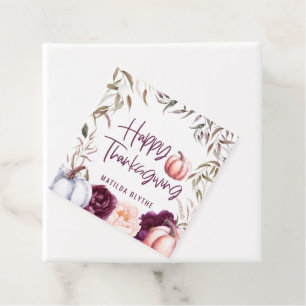 pumpkin floral fall thanksgiving party favor tags