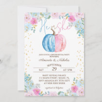 Pumpkin Floral Gender Reveal  Invitation