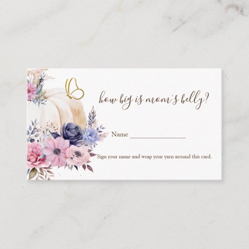 Pumpkin Floral How Big Is Mommys Belly Card