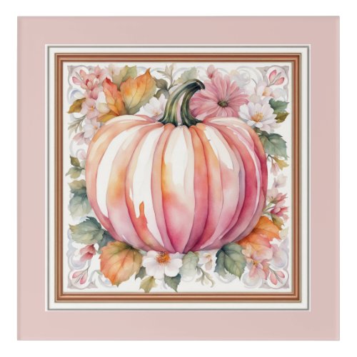 Pumpkin Floral Print Acrylic Print