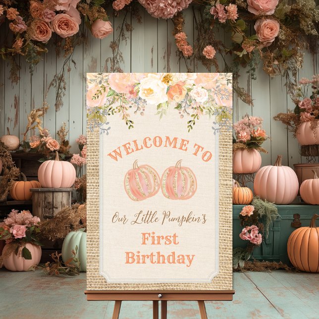 Pumpkin Floral Rustic Welcome Sign  (Creator Uploaded)