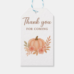 Pumpkin Floral Thank You For Coming Favor Gift Tag