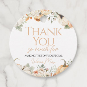 Pumpkin Floral Thank You Gift Tag