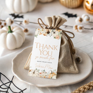 Pumpkin Floral Thank You Gift Tag
