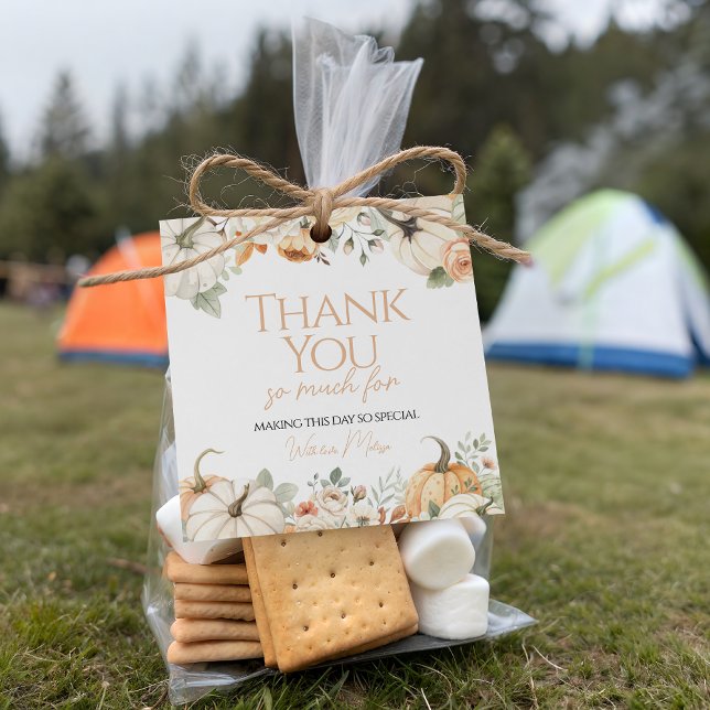 Pumpkin Floral Thank You Gift Tag (Creator Uploaded)