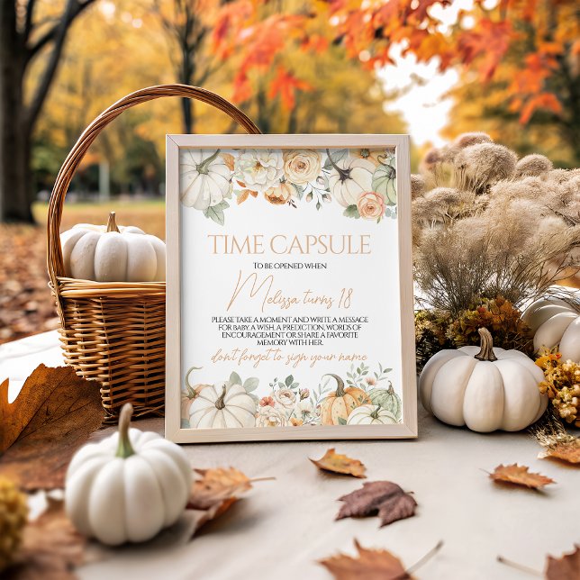 Pumpkin Floral Time Capsule Sign (Creator Uploaded)